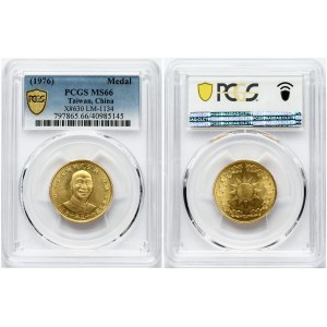Taiwan gold medal (1976) PCGS MS 66. Republic of China on Taiwan (1949 - ). Commemorative issue...