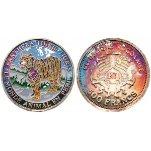 Togo 500 Francs 2001 Tiger. Obverse: National coat of arms over value. Lettering: RÉPUBLIQUE TOGOLAISE 500 FRANCS...