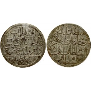 Turkey 2 Zolota 1187//8 (1781) Abdul Hamid I (1187-1203 AH) (1774-1789 AD). Obverse: Inscriptions. Reverse...
