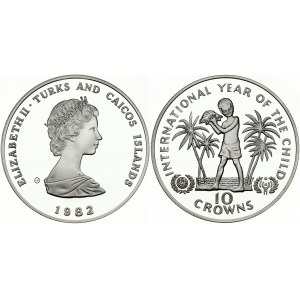 Turks & Caicos Islands 10 Crowns 1982 Elizabeth II(1952-). Obverse: Young bust right. Reverse: Child holding shell...