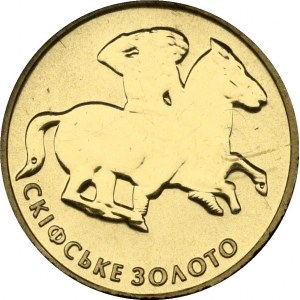 Ukraine 2 Hryvni 2005 Scythian. Obverse: Within the bead circle there is depicted the small National Emblem of Ukraine...