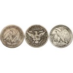 USA ½ Dollar 1858 S 'Seated Liberty Half Dollar' & ½ Dollar 1912 D 'Barber Half Dollar' & ½ Dollar 1941 D ...