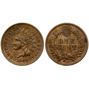 USA 1 Cent 1866 'Indian Head Cent'. Obverse: Liberty with Indian headdress bearing the word Liberty with the date below...