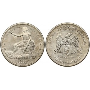 USA 1 Dollar 1874 S 'Trade Dollar' San Francisco. Obverse...
