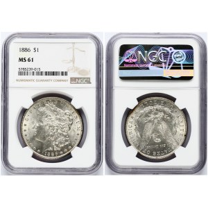 USA 1 Dollar 1886 'Morgan Dollar' Philadelphia. Obverse: Liberty head; facing left. Lettering: E·PLURIBUS·UNUM LIBERTY...
