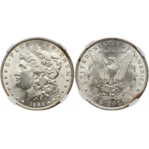 USA 1 Dollar 1886 'Morgan Dollar' Philadelphia. Obverse: Liberty head; facing left. Lettering: E·PLURIBUS·UNUM LIBERTY...