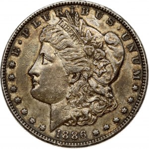 USA 1 Dollar 1886 'Morgan Dollar' Philadelphia. Obverse: Liberty head; facing left. Lettering: E·PLURIBUS·UNUM LIBERTY...