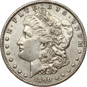USA 1 Dollar 1890 'Morgan Dollar' Philadelphia. Obverse: Liberty head; facing left. Lettering: E·PLURIBUS·UNUM LIBERTY...