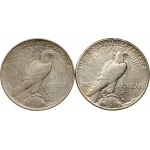 USA 1 Dollar 1923 & 1926 S 'Peace Dollar' Philadelphia & San Francisco. Obverse: Capped head of Liberty left...