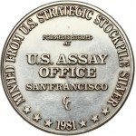 USA Token 1 Oz Silver 1981 Obverse Lettering: MINTED FROM U.S. STRATEGIC STOCKPILE SILVER FORMERLY STORED AT U.S...