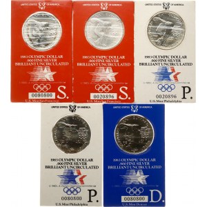 USA 1 Dollar 1983 1984 Olympic Games in Los Angeles - Disc Thrower. Denver; Philadelphia; San Francisco. Obverse...