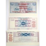 USA American Express Travelers Cheque 20 Dollars & 50 Euro & 200 Francs (1994) SPECIMEN Banknotes. 20 Dollars S/N DB000...