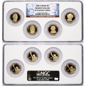 USA 1 Dollar 2008-S SET. San Francisco. Obverse: James Monroe; John Quincy Adams; Andrew Jackson; Martin Van Buren...