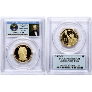 USA 1 Dollar 2009-S James K Polk. San Francisco. Obverse: James K. Polk...