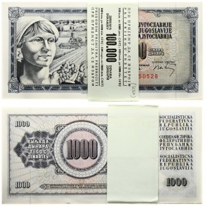 Yugoslavia 1000 Dinara 1974 Banknote. Obverse: On multicolour underprint...