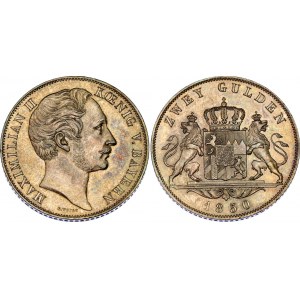 German States Bavaria 2 Gulden 1850