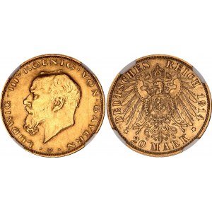 Germany - Empire Bavaria 20 Mark 1914 D