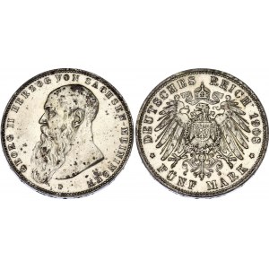 Germany - Empire Saxe-Meiningen 5 Mark 1908 D