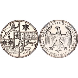 Germany - Weimar Republic 3 Reichsmark 1927 A NGC MS 62