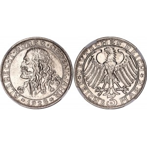 Germany - Weimar Republic 3 Reichsmark 1928 D NGC AU 58