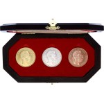 Austria Official Set of Gold, Silver & Copper Pribram Florin 1875 (2021) Restrike