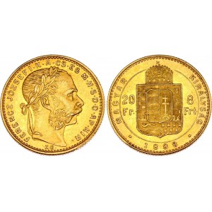 Hungary 8 Forint / 20 Francs 1888 KB