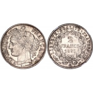 France 2 Francs 1895 A NGC MS 63