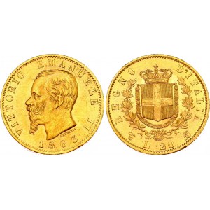 Italy 20 Lire 1863 TBN