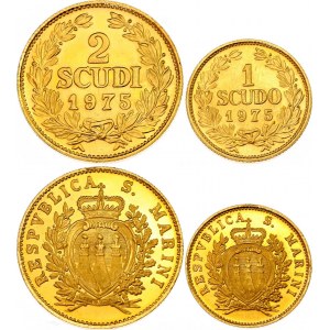 San Marino Mint Set 1 & 2 Scudi 1975