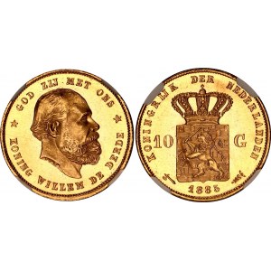 Netherlands 10 Gulden 1885 NGC MS 65