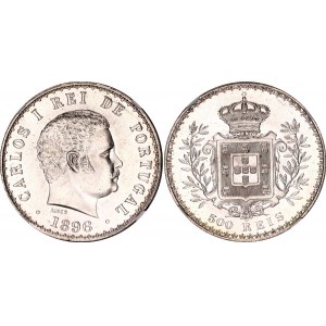 Portugal 500 Reis 1896 NGC MS 64