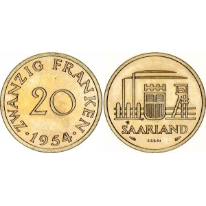 Saarland 20 Franken 1954 Essai