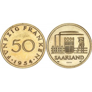 Saarland 50 Franken 1954 Essai