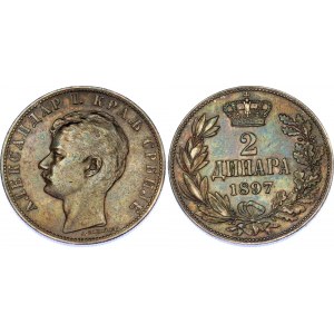 Serbia 2 Dinara 1897