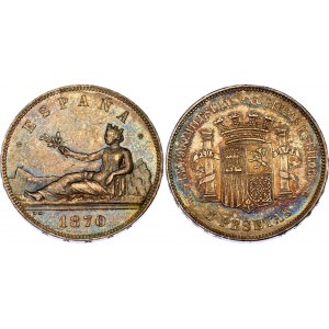 Spain 5 Pesetas 1870 (70) SNM