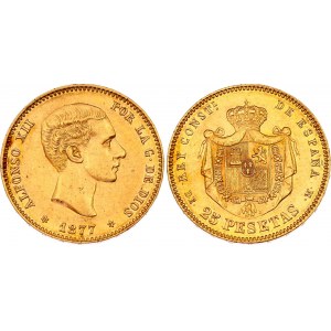 Spain 25 Pesetas 1877 (77) DEM