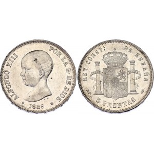 Spain 5 Pesetas 1889 (89) MPM