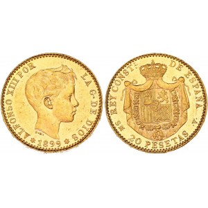 Spain 20 Pesetas 1899 (99) SMV