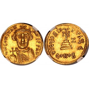Byzantium Solidus 641 - 668 AD NGC Ch XF