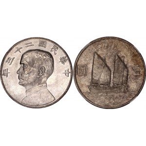 China Republic 1 Dollar 1934 (23) NGC MS 64