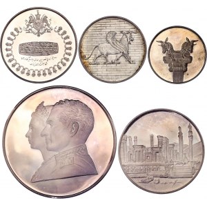 Iran Original Silver Proof Coins Set 1971 AH 1350