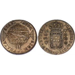 Brazil 960 Reis 1817 R Overstrike