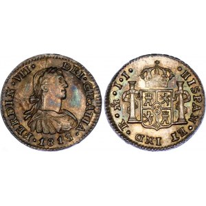Mexico 1/2 Real 1813 JJ Overdate