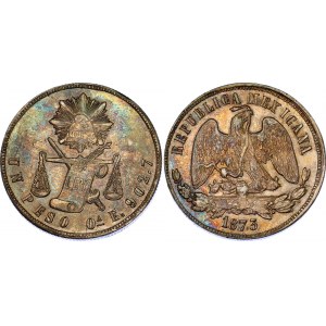 Mexico 1 Peso 1873 Oa E Triple Strike
