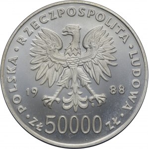 50 000 zł 1988, Józef Piłsudski, Ag 750