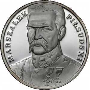 100 000 zł 1990, Józef Piłsudski, Ag 999, mały tryptyk