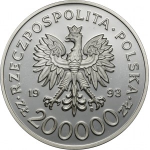 200 000 zł 1993, 750 Rocznica Nadania Praw Miejskich Szczecinowi, Ag 750