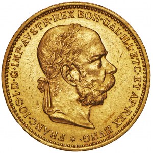 Austria, 20 koron 1894, Franciszek Józef, złoto Au 900