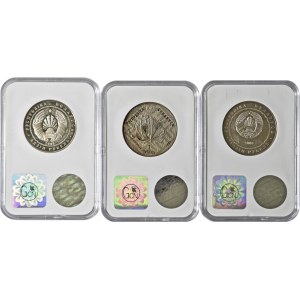 Białoruś, zestaw 3 monet, miedzionikiel, w slabach