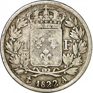 Francja, 1 frank 1822, srebro Ag900